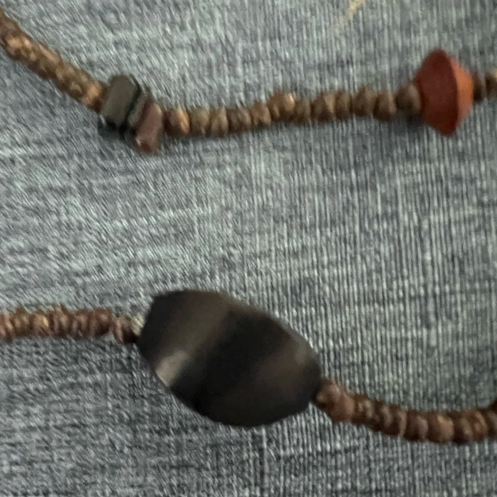 NECKLACE or BRACELET HAND CRAFTED Continuous Beaded Strand Earthy Toned Shells
